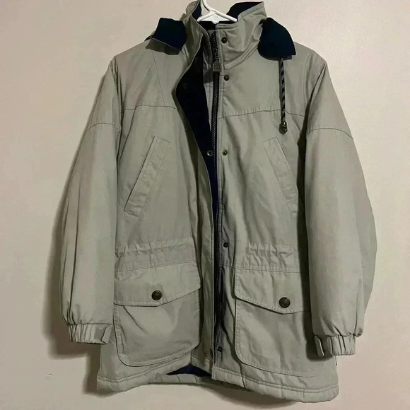 Vintage Pacific Trail Khaki Flannel Lined Jacket with hood size petite size S - Picture 1 of 7